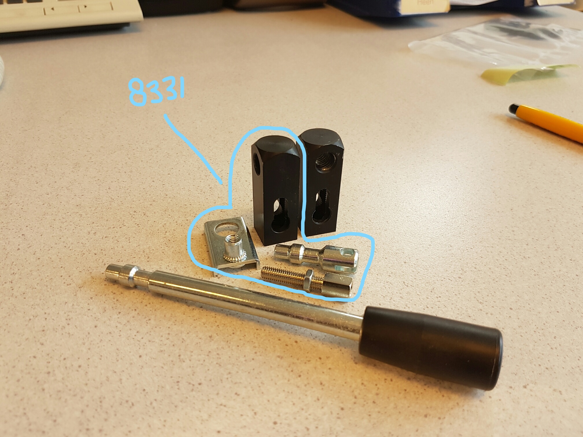 Gasveer bediening compleet, kabelbediening  - Afbeelding 2